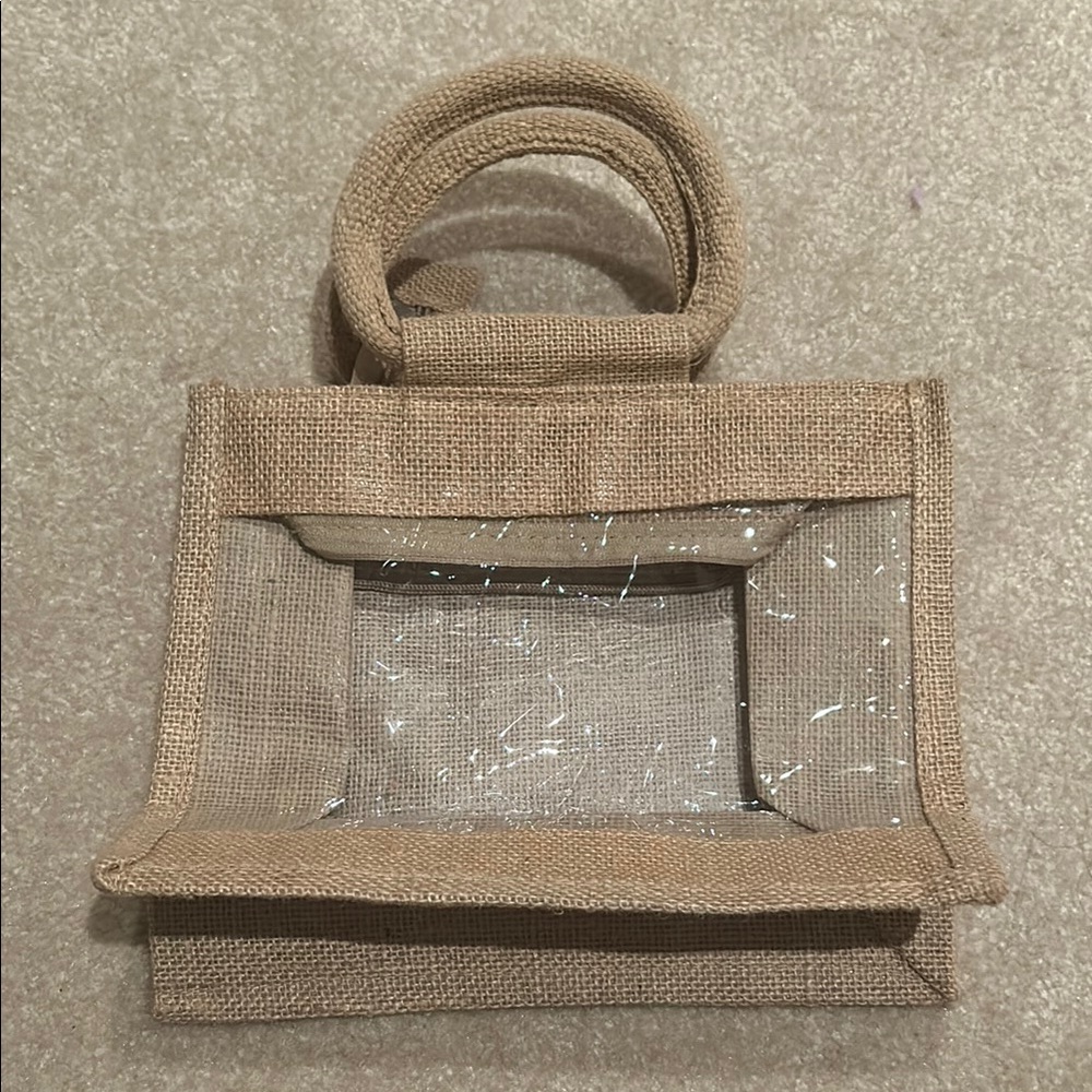 Chic Burlap And Clear Bag